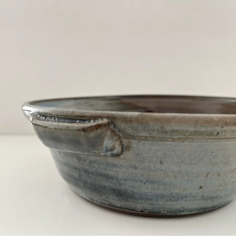 Vintage John Graves Handmade Studio Pottery Apple Baker Baking Dish Bowl Signed